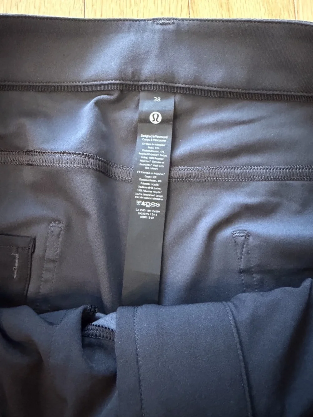 Lululemon ABC Slim-Fit 5 Pocket Pant 32L Warpstreme Black- Size 38 Mens NWOT